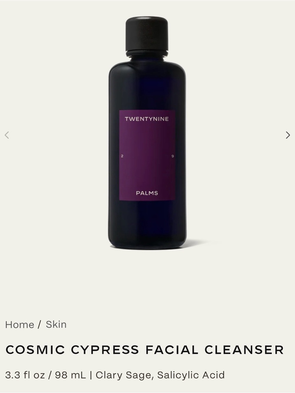 Twentynine Palms Cosmic Cypress Facial Cleanser - Purple